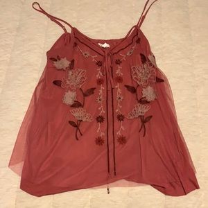 Tank top blouse with embroidery